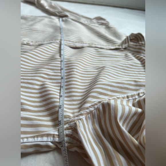 Scanlan Theodore Shirt Striped Beige White Long Sleeve Button Down US 4 - Picture 5 of 8